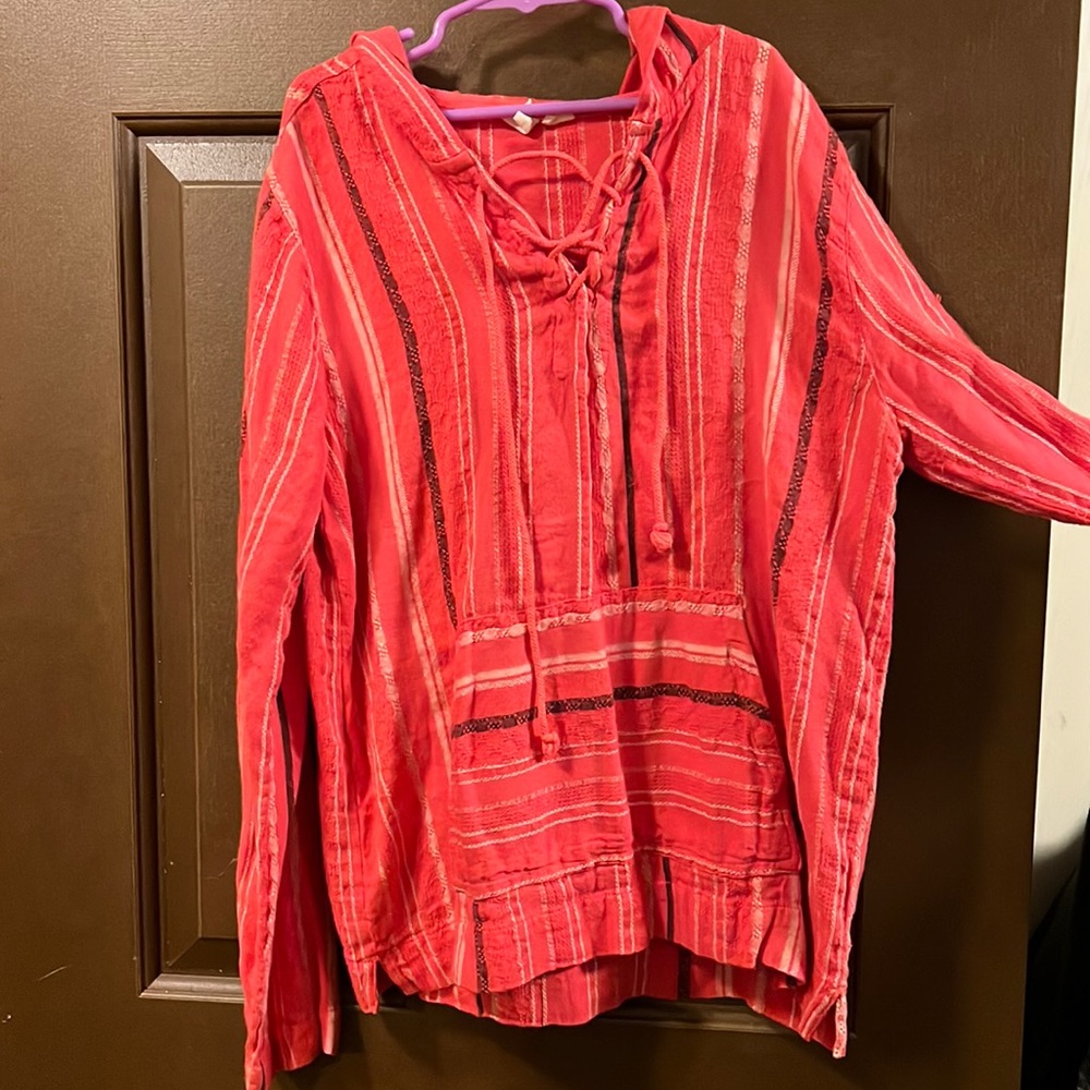 Hooded knit pullover